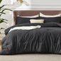 Bedsure King Size Comforter Set - Black Soft Bedding for All Seasons, Cationic Dyed Bed Set, 3 Pieces, 1 King Size Comforter (104"x90") and 2 Pillow Shams (20"x36"+2")