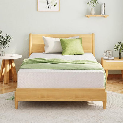 EGOHOME Twin XL Memory Foam Mattress, 12 Inch Bed Mattress in a Box with Cooling Green Tea Gel, Relieve Pressure with Medium Support, CertiPUR-US Certified, 80''L x 38''W, White