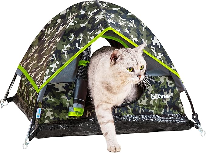 GDanes Camouflage Cat Tent, Portable Pet Cat House with Soft Pad, Cat Cave, Dog House for Small Medium Dogs and Rabbits-Mewly Pet