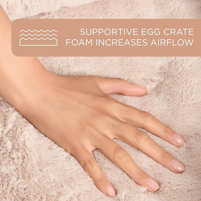 TOWN & COUNTRY EVERYDAY CuddleTown Comfy Solid Bolster Sofa Pet Bed, Supportive & Calming Egg Crate Foam, Non-Slip Bottom, Machine Washable Cover, Blue, Large 35"x25"x8"-Mewly Pet