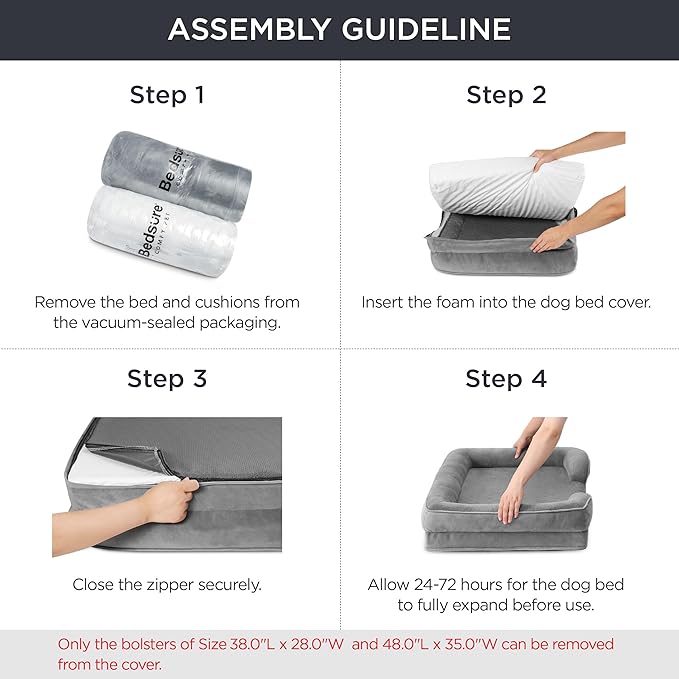 Bedsure Orthopedic Dog Beds Large Sized Dog - Washable Large Dog Cat Bed Waterproof, Comfort Dogs Couch Sofa with Washable Removable Cover, Pet Bed with Nonskid Bottom, Moss Green, 35"-Mewly Pet