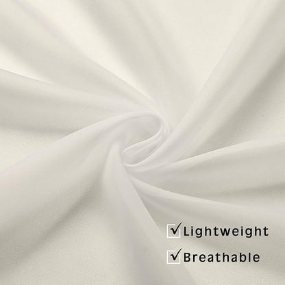 OWENIE Sheer Curtains 63 inch Length, Ivory Sheer Cutains 2 Panels Set for Bedroom/Living Room, Rod Pocket Voile Fimly Sheer Drapes, 2pcs, Each 42" W x 63" L