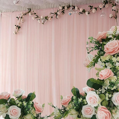 Artificial Flowers 25pcs Fake Roses, Pinkish White Foam Rose Faux Flower for Wedding Bouquet Bridal Shower Centerpieces Floral Arrangements Home Decorations Party Backdrops Table