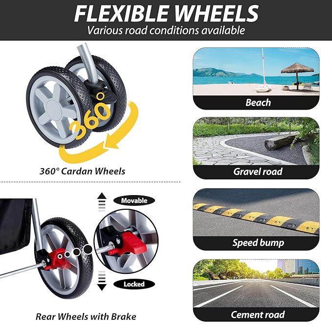 4 Wheels Pet Stroller for Small Medium Dogs Cats 10-33 lbs, Foldable Dog and Cat Stroller with Cup Holder & Storage Basket & Breathable Mesh, Pet Strolling Cart for All-Season, Black-Mewly Pet