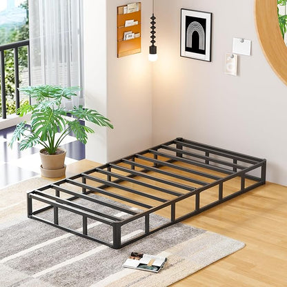 EMODA 9 Inch Twin Box Spring Heavy Duty Metal Mattress Foundation Bed Base with Fabric Cover, Easy Assembly