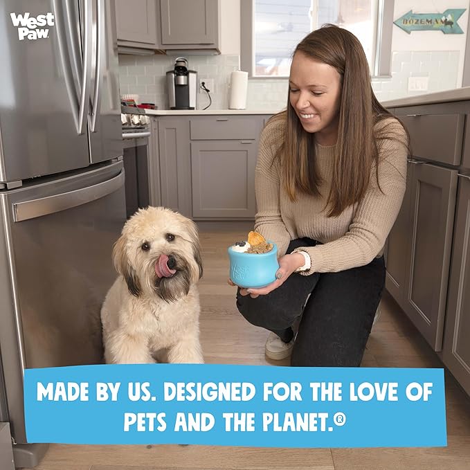 WEST PAW Zogoflex Limited Edition Toppl Treat Dispensing Dog Toy Puzzle – Interactive Chew Toys for Dogs – Dog Toy for Moderate Chewers, Fetch, Catch – Holds Kibble, Treats, X-Large 4.75", Bubblegum-Mewly Pet