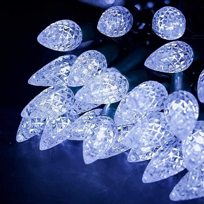 Twinkle Star C6 Christmas String Lights, 50 LED 17ft Battery Operated Fairy Lights with 8 Lighting Modes, Indoor Outdoor Waterproof Lights for Patio Garden Party Wedding X-mas Decoration, Cool White