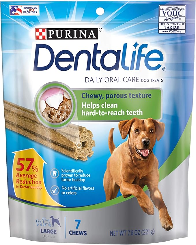Purina Dentallife Daily Oral Care Dog Treats Large Chews - 7 Ct-Mewly Pet