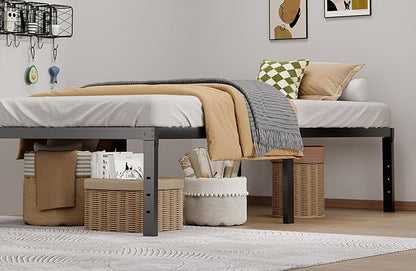 Metal Bed Frame Twin Size - 16 Inch Heavy-Duty Twin Platform Bed Frame No Box Spring Needed, Easy Assembly, Noise-Free, Sturdy Mattress Foundation, Underbed Storage Space