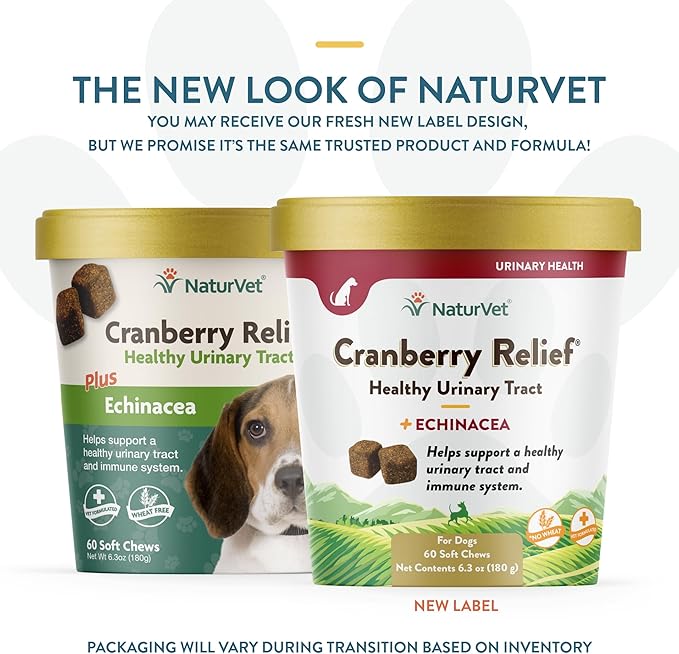 NaturVet – Cranberry Relief Plus Echinacea – Helps Support a Healthy Urinary Tract & Immune System – 60 Soft Chews-Mewly Pet