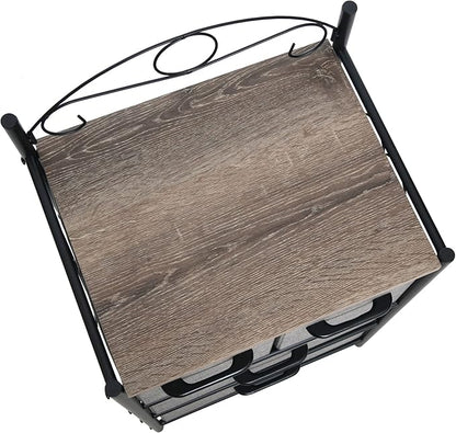 Household Essentials Victorian Style 4-Drawer Storage Organizer Unit, Black and Grey