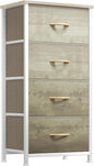 YITAHOME Dresser with 4 Drawers - Fabric Storage Tower, Organizer Unit for Bedroom, Hallway, Hallway, Closets - Sturdy Steel Frame, Wooden Top & Easy Pull Fabric Bins