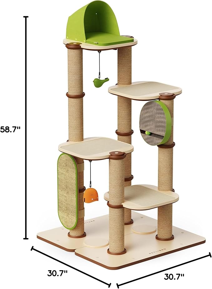 PETLIBRO Infinity Cat Tree Tower for Indoor Cats, Modular Design with Cat Bed, Toy, Felt Pads, Sisal Scratching Posts, 2-Second Setup, Sturdy Multi-Level Activity Center Cat Condo for Any Room-Mewly Pet