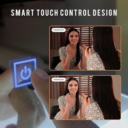 LED Vanity Mirror for Bathroom with Dimmable Touch Sensors, Adjustable Color Temperature - Anti-Fog, Memory Function Mirror for Wall 24"x36" by Fab Glass and Mirror