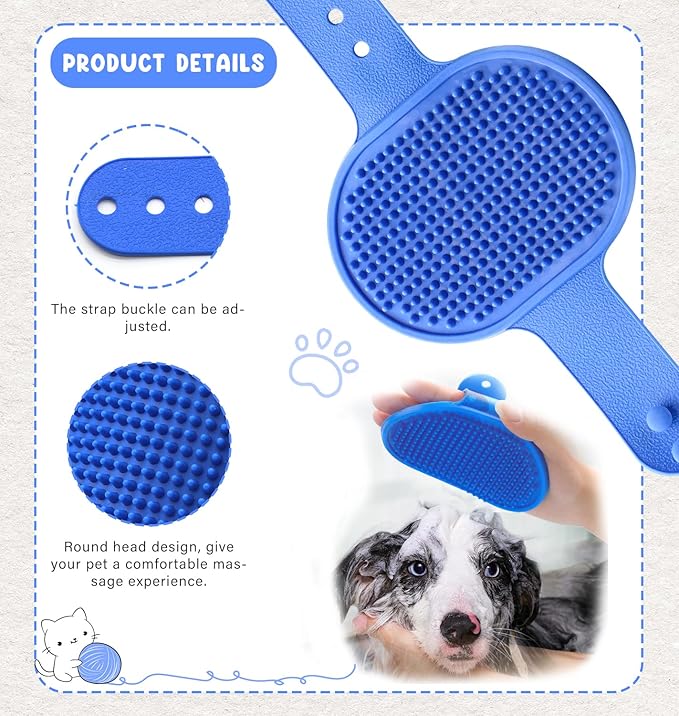 Pet Grooming Kit with Slicker Brush Bath Massage Glove Brush Pet Shedding Comb Nail Clipper Trimmer 6 Piece Set for Rabbit Kitten Guinea Pig Cat Chinchilla Ferret Small Animals-Mewly Pet