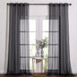 NICETOWN Black Sheer Curtains 90 inches Long, Grommet Voile Textured Hazy Sheer Window Treatments Privacy with Light Filtering for Halloween, W54 x L90, 2 Panels