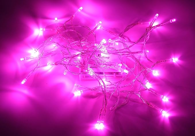 Karlling Battery Operated Pink 40 LED Fairy Light String Wedding Party Xmas Christmas Decorations(Pink,10 Pack)