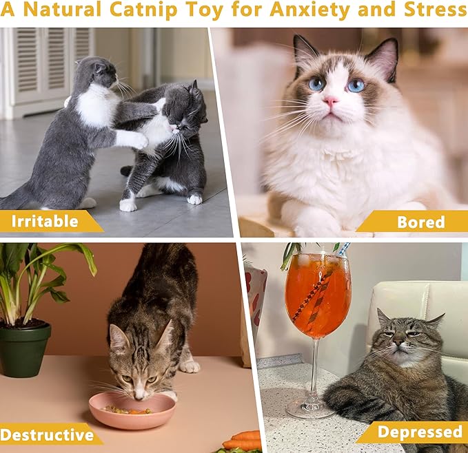 Interesting Catnip Toys Fish, 1 Pack Large Cat Toys, Soft Indoor Cat Kicker Toys, Durable and Highly Interactive Catnip Toys（Yellow Fish）-Mewly Pet