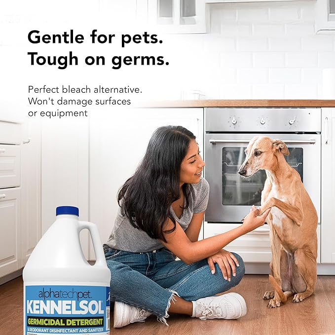 ATP KennelSol 1-Step Kennel Cleaner - 1 Gallon Liquid Disinfectant, Effective Against Bacteria and Viruses, Deodorizer Wintergreen Scent by Alpha Tech Pet-Mewly Pet