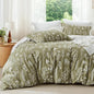 Bedsure Oversized Queen Comforter Set - Olive Green Bed Set, 3 Pieces Cute Floral Bedding, 1 Soft Reversible Botanical Flowers Comforter and 2 Pillow Shams