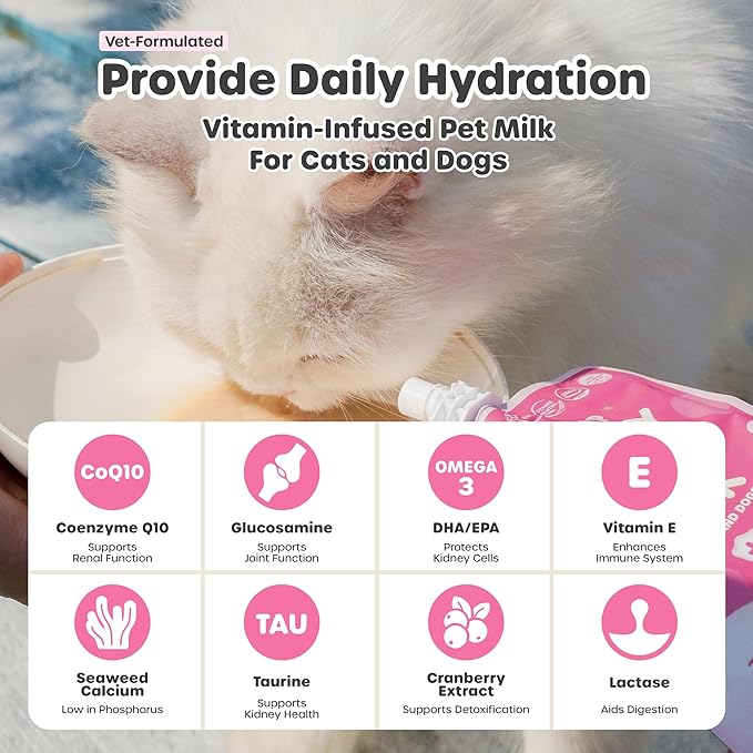 Bundle | Berry Good Milk 10pk Vitamin-Infused + 49 Variety Squeeze Vita Sticks with Essential multivitamins [Both Products are for Cats & Dogs of All Life Stages]-Mewly Pet