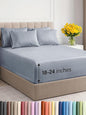 Extra Deep Cal King Sheet Set - 6 Piece Breathable & Cooling Sheets - Hotel Luxury Bed Sheets Set - Easy Fit - Soft, Wrinkle Free & Comfy Sheets Set - Heathered Blue Sheet Set w/Extra Deep Pockets
