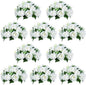 NUPTIO 10 Pieces White Fake Flower Ball Arrangement Bouquet 15 Heads Plastic Roses with Base, Suitable for Wedding Centerpiece Flower Rack for Parties Home Décor
