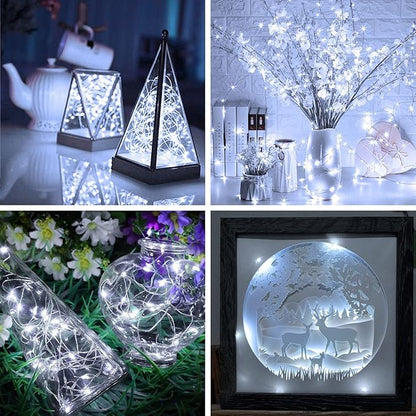 Olafus 16 Pack Fairy Lights Battery Operated, IP68 Waterproof Mini String Light, 7ft Small LED Bottle Light for Wedding Vase Centerpieces Table Decorations Christmas Indoor Party Jars Gift Cool White