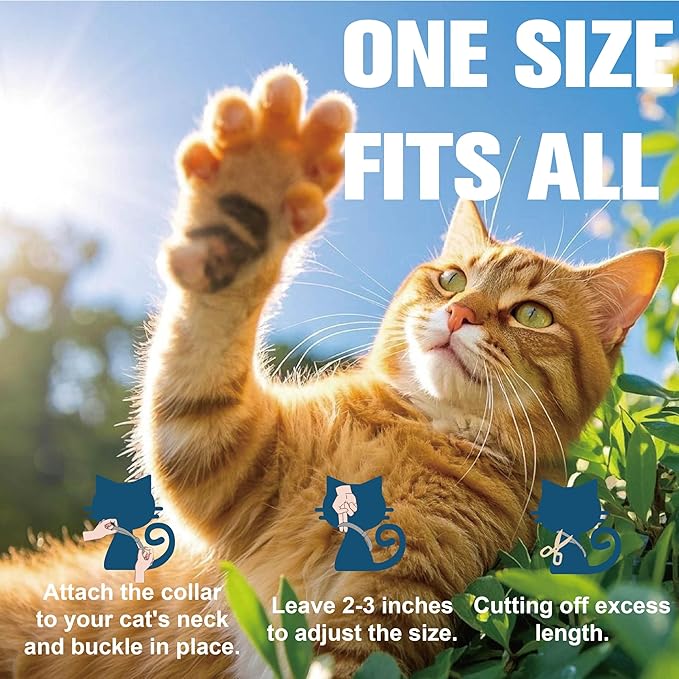 Flea Collar for Cats, Flea and Tick Collars for Kittens, Flea & Tick Treatment Prevention, Natural Essential Oil, 2 Pack, 16 Months Protection, One Size Fits All, Waterproof-Mewly Pet