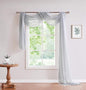 LinenZone Silver Window Scarf Valance in 288 Inch Size. Use Window Scarves as Canopy Bed or Backdrop Curtains, Curtain Scarf, or Sheer Fabric for Draping. (Amazing 55 x 288, Silver)