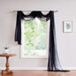 LinenZone Black Window Scarf Valance in 288 Inch Size. Use Window Scarves as Canopy Bed or Backdrop Curtains, Curtain Scarf, or Sheer Fabric for Draping. (Amazing 55 x 288, Black)
