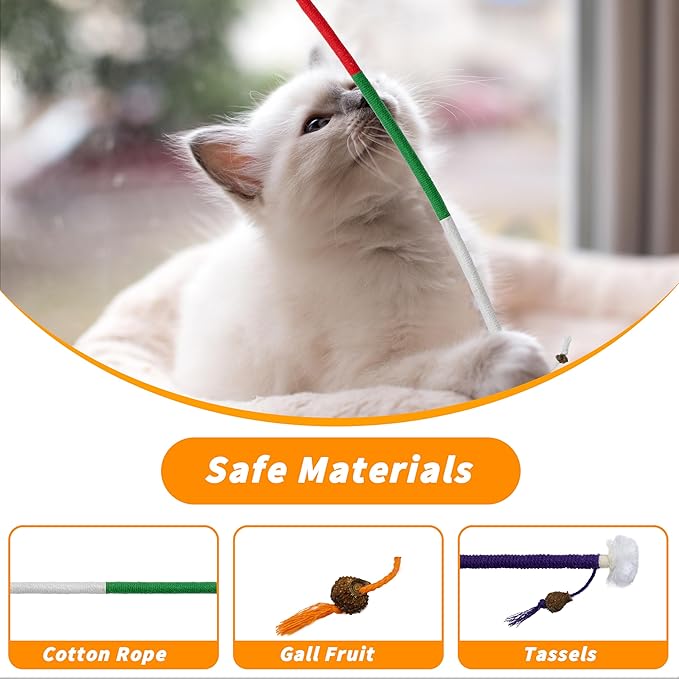 3pcs Safe Cat Rope Toy,Teeth Clean Toy for Cat, Cat Chew Toys for Indoor Cat,Kitten Interactive Toys-Mewly Pet