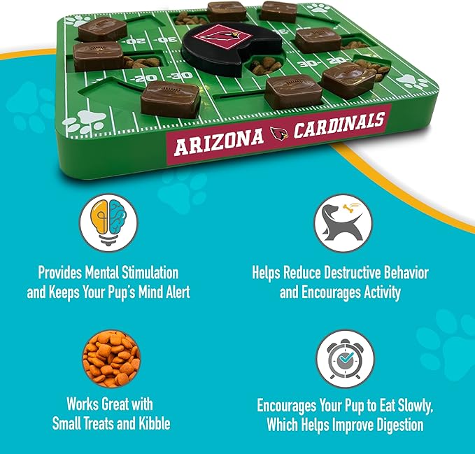 Pets First NFL Arizona Cardinals Puzzle Toy, Puzzle Treat Dog Toy, Interactive Dog Treat Toy, Dog Puzzle-Mewly Pet