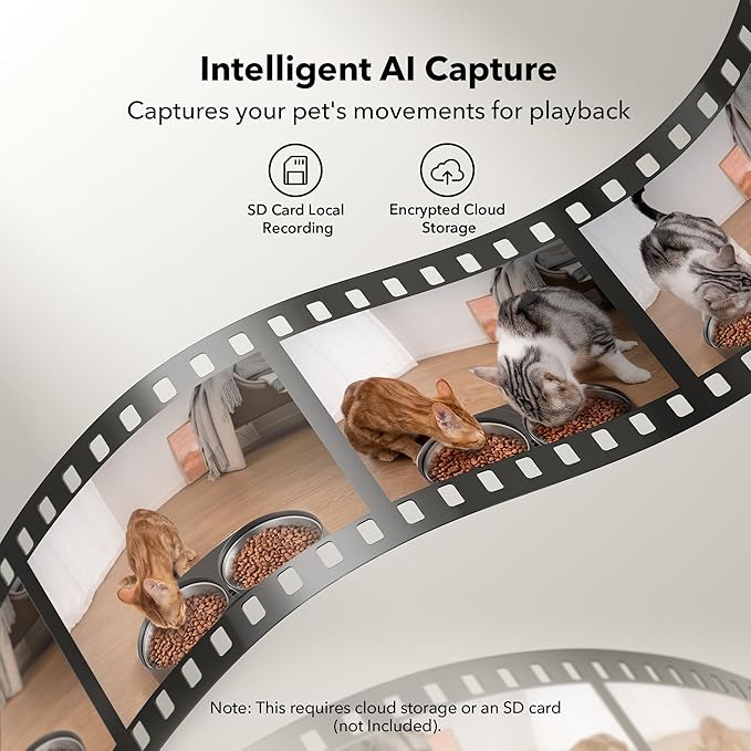 PETLIBRO Automatic Cat Feeder with Camera for Two Cats, 1080P HD Video with Night Vision, 5G WiFi Pet Feeder with 2-Way Audio for Cat & Dog, Low Food & Motion & Sound Alerts, Dual Tray, Black 5L-Mewly Pet