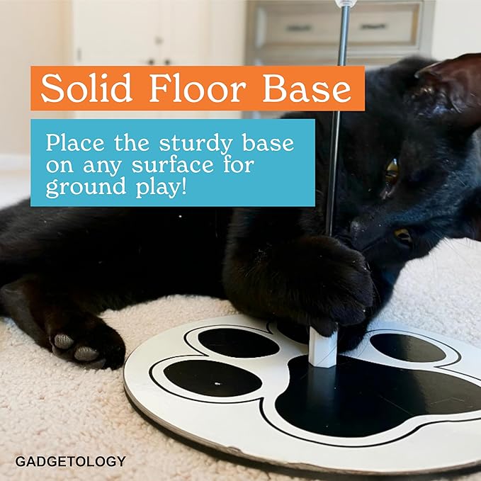 Interactive Bird Simulation Cat Toy Set for Bored Indoor Adult Cats Feather Toy Wand 5 Pcs Natural Bird Feathers Stable Round Base Wand Cat Toys for Indoor Cats Hunting Toys-Mewly Pet