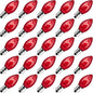 25 Pack Replacement C7 Light Bulbs for E12 Base Christmas String Lights, Classic Christmas Bulbs for Holiday Party Indoor Outdoor Garden Backyard Cafe Xmas Decoration, Red