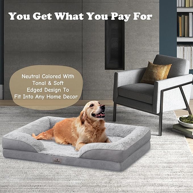 Orthopedic Dog Bed for Extra Large Dogs - XL Plus Waterproof Dog Sofa Beds, Supportive Foam Pet Couch Bed with Removable Washable Cover, Waterproof Lining and Nonskid Bottom-Mewly Pet