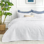 Love's cabin Twin Quilt Set White Bedspreads - Soft Bed Summer Lightweight Bedspread Comforter - Modern Style Coin Pattern Coverlet for All Season - 2 Pieces (1 Quilt, 1 Pillow Sham)