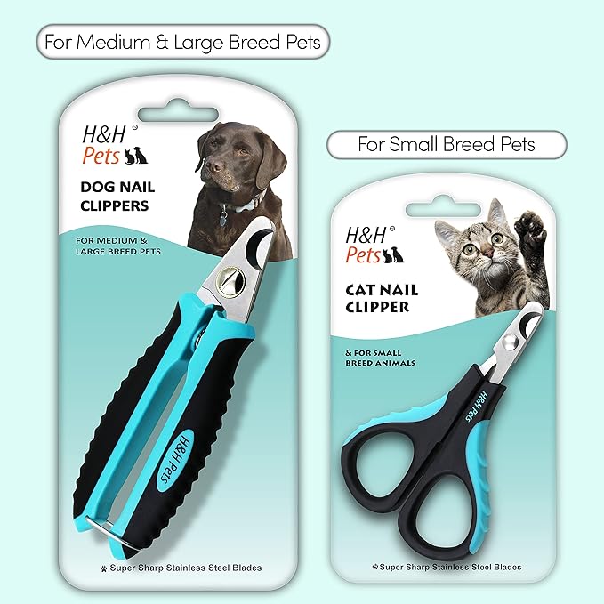 Cat Nail Clipper by H&H Pets - Professional Sharp Stainless Steel Claw Clipper Trimmer with Sturdy Non Slip Handles - for Small Animal & Cats Nail Cutter-Mewly Pet