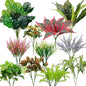 18PCS Outdoor Artificial Plants UV Resistant, Tropical Fake Flower Bushes, Mixed Faux Outdoor Greenery for Outside Planter Box, Porch, Balcony, Garden or Indoor Décor