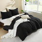Litanika Comforters Black Oversized Queen Size, 3 Pieces Lightweight Solid Bedding Comforter Set, All Season Fluffy Bed Set (98x98In Comforter & 2 Pillowcases)