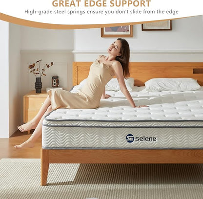 King Size Mattress, 12 Inch Pocket Spring & Memory Foam, Medium Firm, White