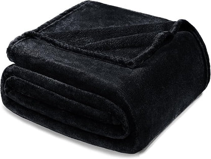 Exclusivo Mezcla Fleece Blanket Twin Size for Bed, Super Soft and Warm, All Season Use, Cozy, Plush, Lightweight, 60x80 Inches Black