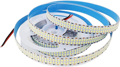 2835 SMD Cold White LED Strip Lights 6500K DC 24V 16.4ft/5M Double Row 2400 LEDs Flexible LED Strip Tape Light Ribbon Lamp LED Daylight Dimmable Strip Lights for Bedroom, Kitchen, Cabinet