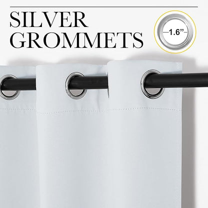 NICETOWN Curtains & Drapes for Door Tapestry, Sound Noise Canceling Room Darkening Replacement Makeshift Curtains for Bathroom Pantry Bedroom Closet (Cloud Grey, 1 Panel, 5ft Wide x 10ft Long)