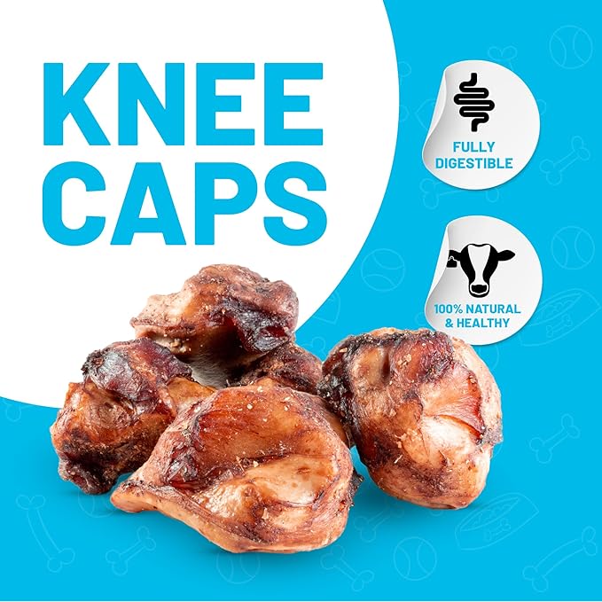 Sitka Farms Beef Knee Caps Smoked Premium Dog Bones - 25 Count - 100% Natural Long Lasting and Meaty Dog Treats Bones for Aggressive Chewers - for Small, Large and Medium Breed Dogs-Mewly Pet