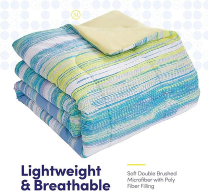 Sweet Home Collection 5 Piece Comforter Set Bag Solid Color All Season Soft Down Alternative Blanket & Luxurious Microfiber Bed Sheets, Sorento, Twin