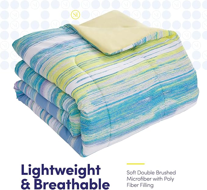 Sweet Home Collection 7 Piece Comforter Set Bag Solid Color All Season Soft Down Alternative Blanket & Luxurious Microfiber Bed Sheets, Sorento, Full