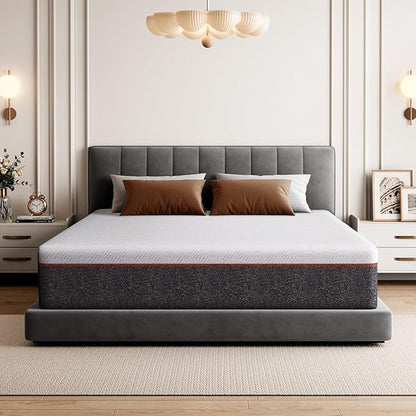Marsail 8 Inch Twin Size Mattress, Cooling Gel Memory Foam, Fiberglass Free Breathable Cooling Bed Twin Mattress, Medium-Firm in A Box