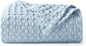 Bedsure Cooling Cotton Waffle Twin XL Blanket - Lightweight Breathable Blanket of Rayon Derived from Bamboo for Hot Sleepers, Luxury Throws for Bed, Couch and Sofa, Blue, 66x90 Inches